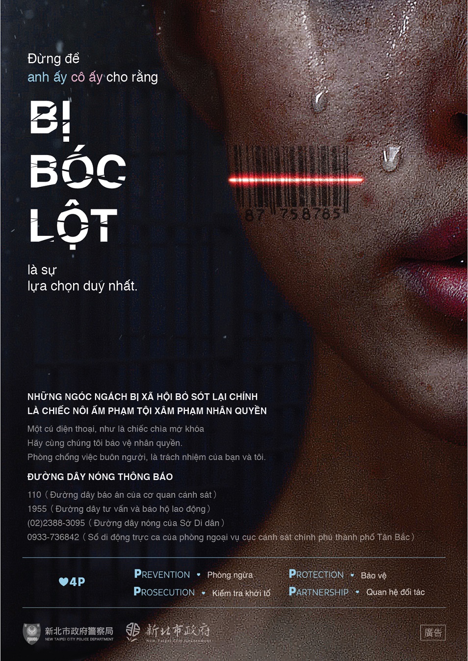 anti-human trafficking Propaganda poster picture in Vietnamese